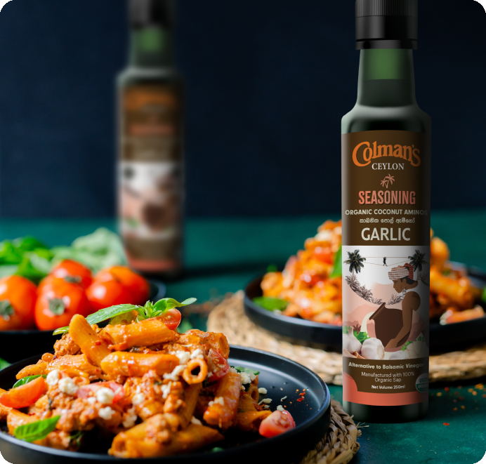 Minced Chicken Pasta featuring Colman’s Garlic Aminos