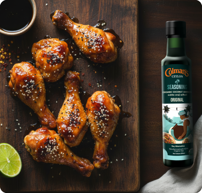 Marinated Chicken Drumlets made with Colman’s Organic Coconut Aminos